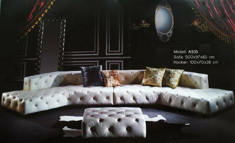 Chesterfield Big Sofa 500cm Ledersofa Couch Wohnlandschaft XXL Chesterfield Big Sofa 500cm Ledersofa Couch Wohnlandschaft XXL