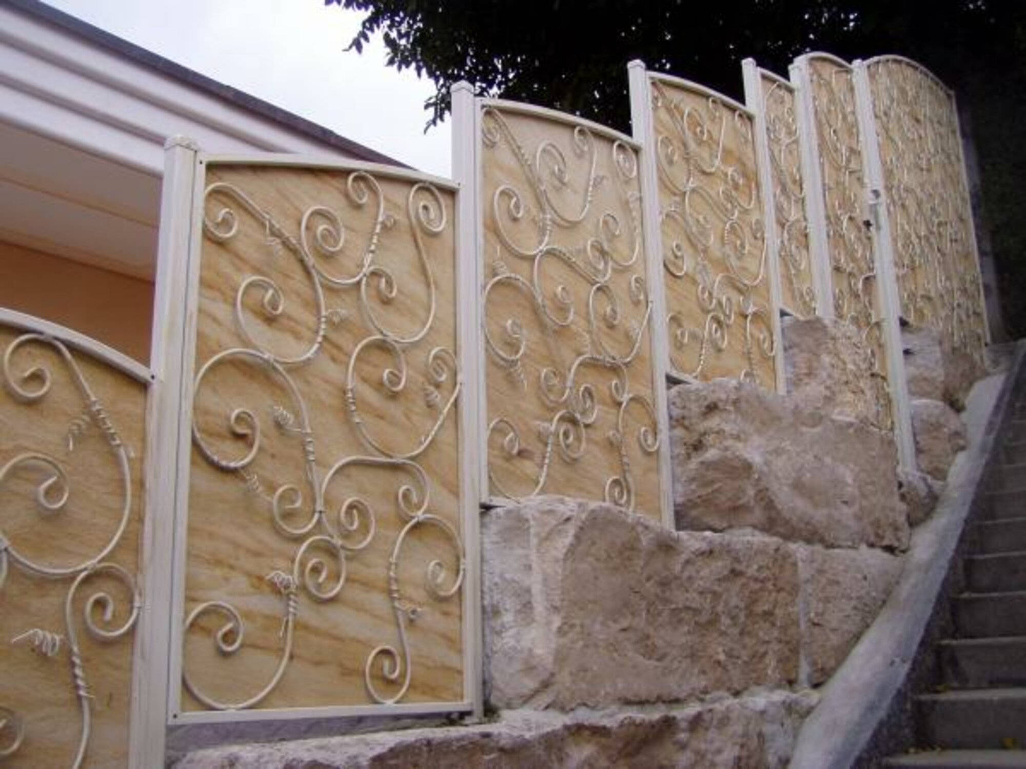 Railing Zaun GelÃ¤nder Schmiedeeisen Handarbeit Klassische ZÃ¤une Garten M250 Neu