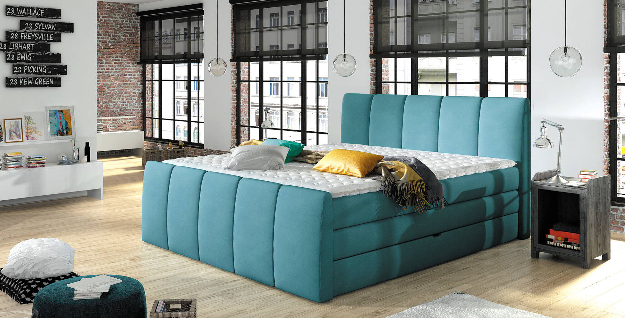 Boxspringbett Betten Blau 180x200 Schlaf Zimmer Textil Hotel Bett Polster Design Boxspringbett Betten Blau 180x200 Schlaf Zimmer Textil Hotel Bett Polster Design