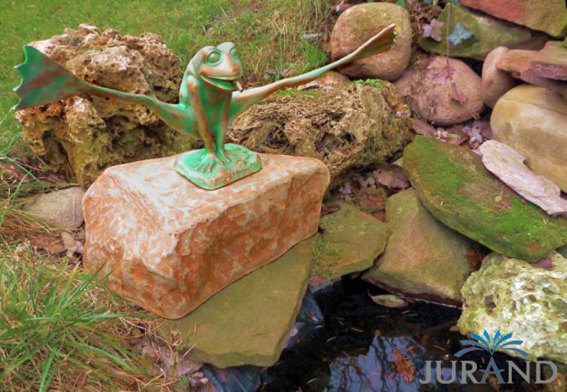 Wasserspeier Brunen Figur Steinfigur fÃ¼r Garten Deko Teich