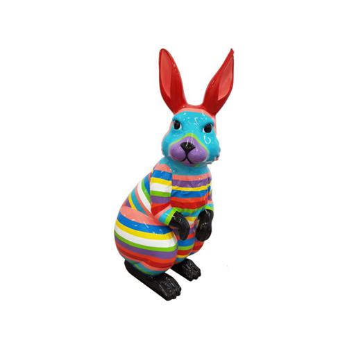 Abstrakter Osterhase Handbemalte Figuren Skulptur Statue Bunt Abstrakter Osterhase Handbemalte Figuren Skulptur Statue Bunt