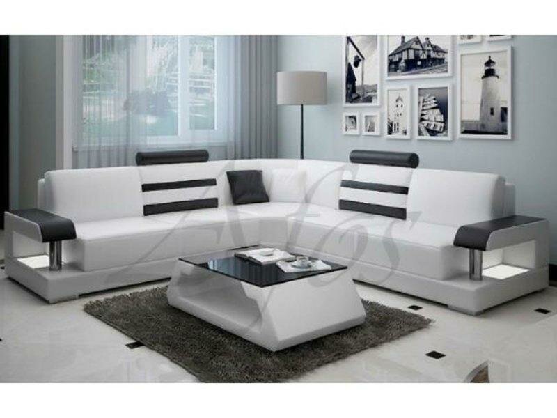 Wohnlandschaft Polster Ecke Eck Sofa Couch WeiÃ Garnitur Landschaft Leder