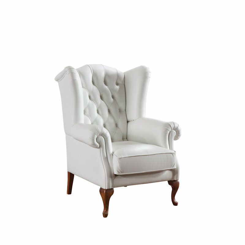 Chesterfield Ohrensessel Sessel Polster Fernseh BÃ¼ro Couch Echtes Leder CL-F3