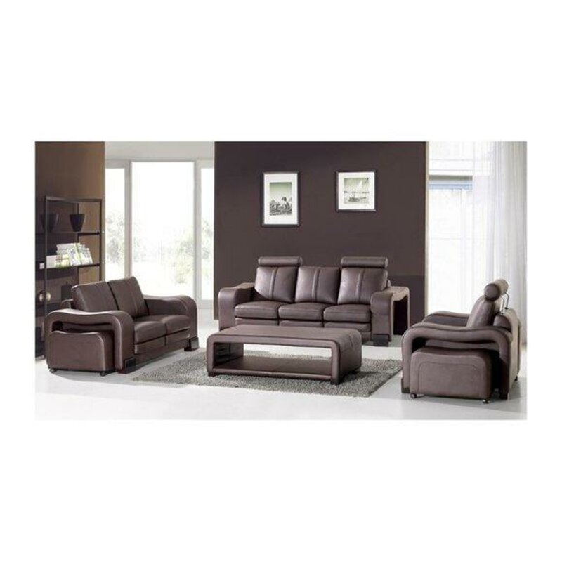 3+2+1 Designer Set Couch Sofa Leder Polster Wohnlanschaft Sitz Modern Garnitur 3+2+1 Designer Set Couch Sofa Leder Polster Wohnlanschaft Sitz Modern Garnitur