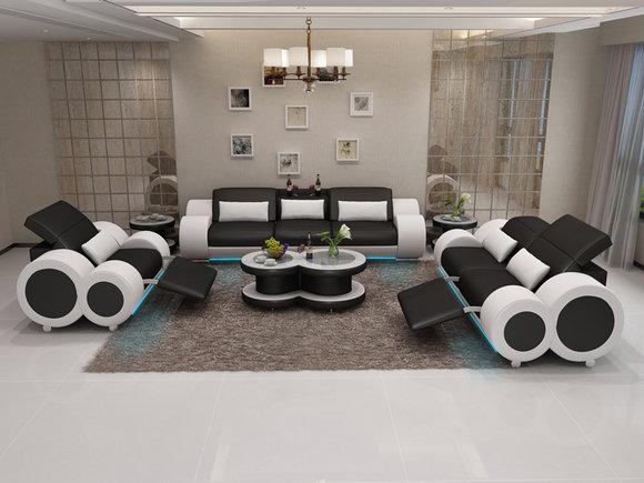 Ledersofa Couch Sofagarnitur 3+2+1 Sitzer Garnitur Design Dekor Modern Sofa Ledersofa Couch Sofagarnitur 3+2+1 Sitzer Garnitur Design Dekor Modern Sofa