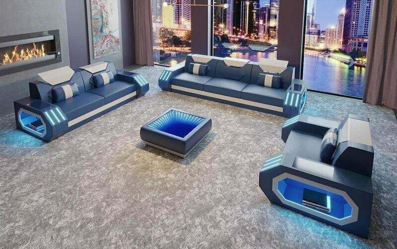 Design Sofagarnitur Ledersofa Couch Polster Sitz Set 3+2+1 Komplett Garnitur Design Sofagarnitur Ledersofa Couch Polster Sitz Set 3+2+1 Komplett Garnitur