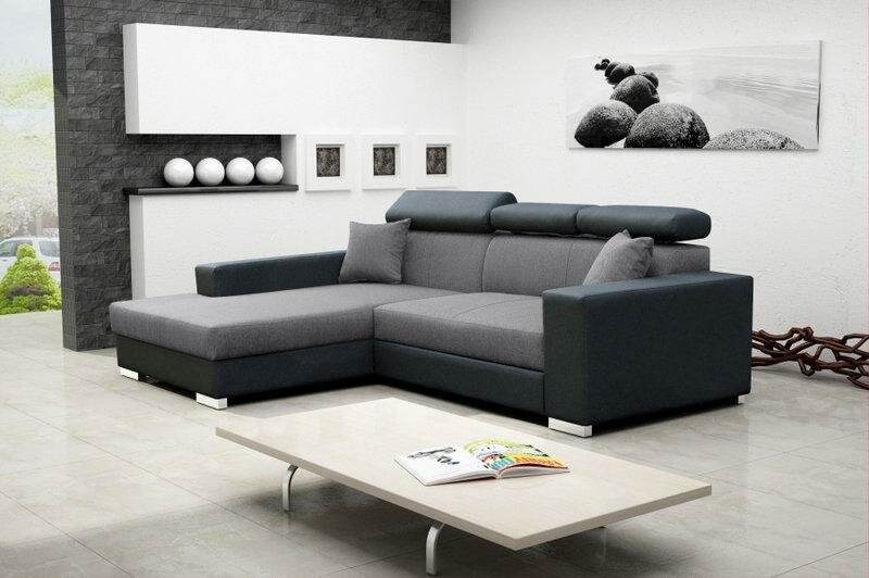 Sofa Schlafsofa Designer Sofa mit Bettfunktion + Bettkasten Dunkelgrau Couch Sofa Schlafsofa Designer Sofa mit Bettfunktion + Bettkasten Dunkelgrau Couch