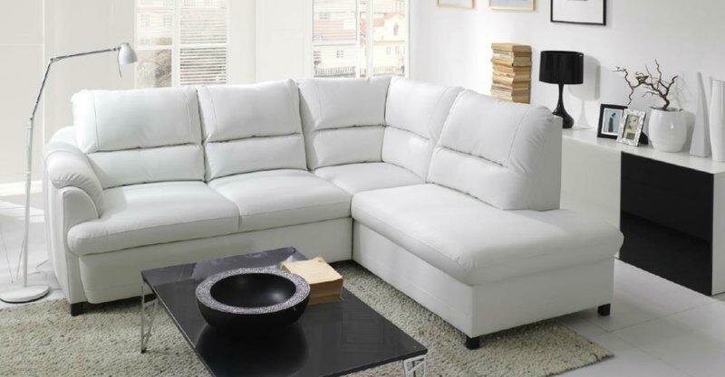 Ecksofa Eck Wahl Leder Stoff Kasten&Bett Polster Textil Couch Sofa Ecke Garnitur