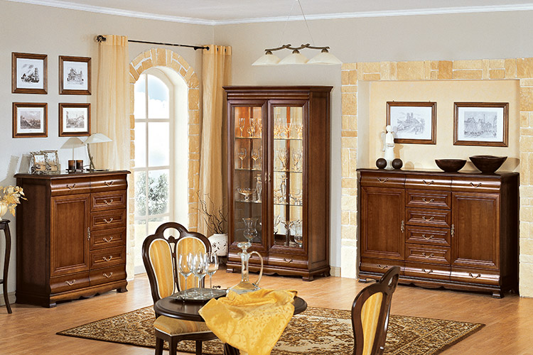 9-Teiliges Komplett Esszimmer Wohnzimmer Tisch StÃ¼hle Vitrine Kommode