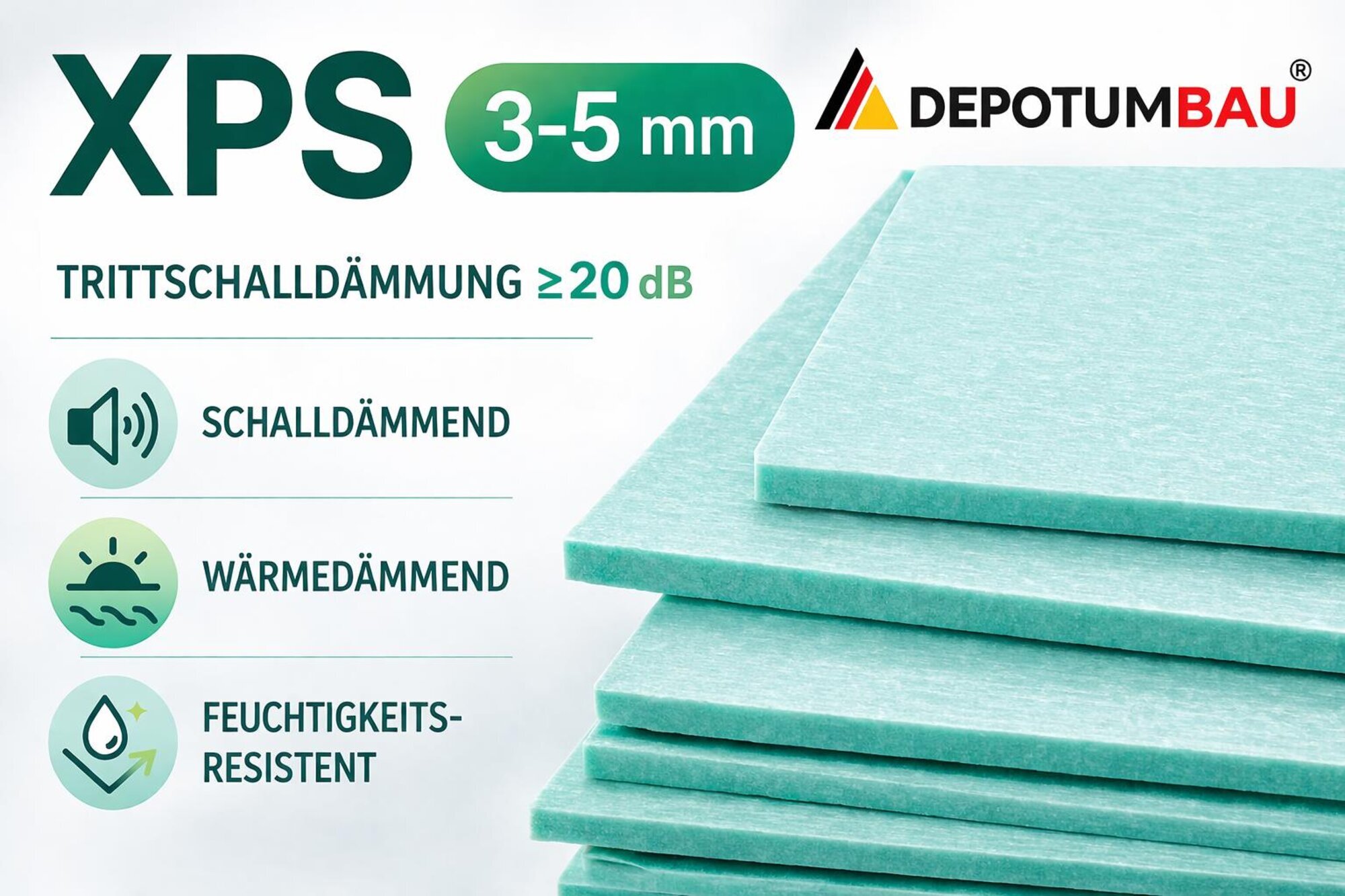 XPS Laminatunterlage â TrittschalldÃ¤mmung fÃ¼r Laminat & Parkett