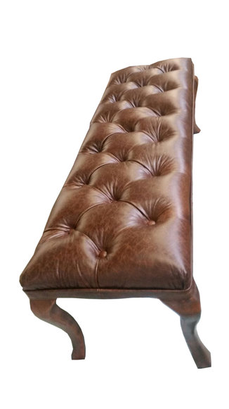 FuÃhocker Hocker Chesterfield Ottoman Pufa FuÃablage Polster Vollleder