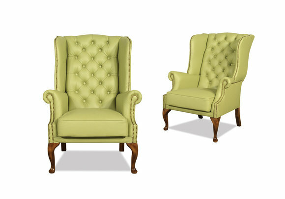 Chesterfield Ohrensessel Sessel Queen Antik Look Couch Polster Fernseh
