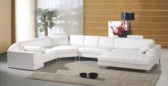 Moderne Wohnlandschaft mit Chesterfield KnÃ¶pfen Ledersofa Sofa Couch Polster 2236