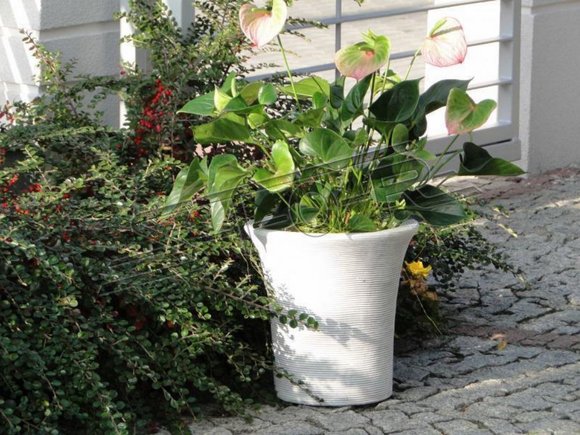 Blumenkorb Figuren Blumen Vase GefÃ¤ss Garten Terrasse Statue Dekoration