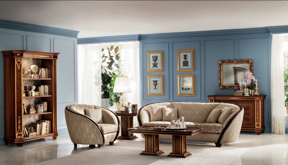 Luxus Klasse 2+1 Italienische MÃ¶bel Sofagarnitur Couch Sofa Neu arredoclassicâ¢