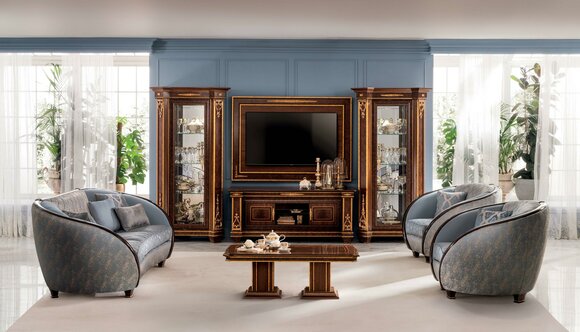 Sofagarnitur Sofa Couch 3 + 3 Wohnzimmer Designer MÃ¶bel Barock Classisch