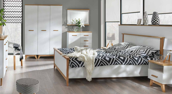 7 tlg. Schlafzimmer Set Komplett SchlafmÃ¶bel Schrank Nachttische Kommode