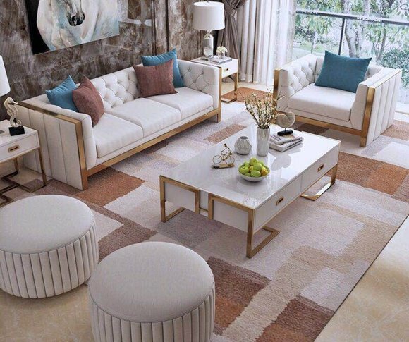 Chesterfield Edelstahl Couch Sitz Leder Garnitur Wohnzimmer Neu Polster