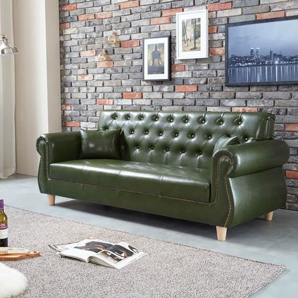Britische Dreisitzer Couch - Luxus Leder MÃ¶bel - Wohnzimmer Sofa Dreisitzer