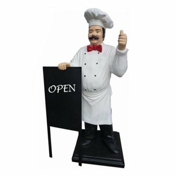 Advertising Sculpture Chef MenÃ¼ Message Board Dekoration Statue