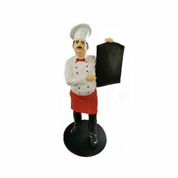 Koch Figur Statue Skulptur Werbefigur MenÃ¼ Tafel Werbeaufsteller Speisekarte