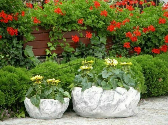 Blumenkorb Blumen Vase Figuren GefÃ¤ss Garten Terrasse Dekoration Statue