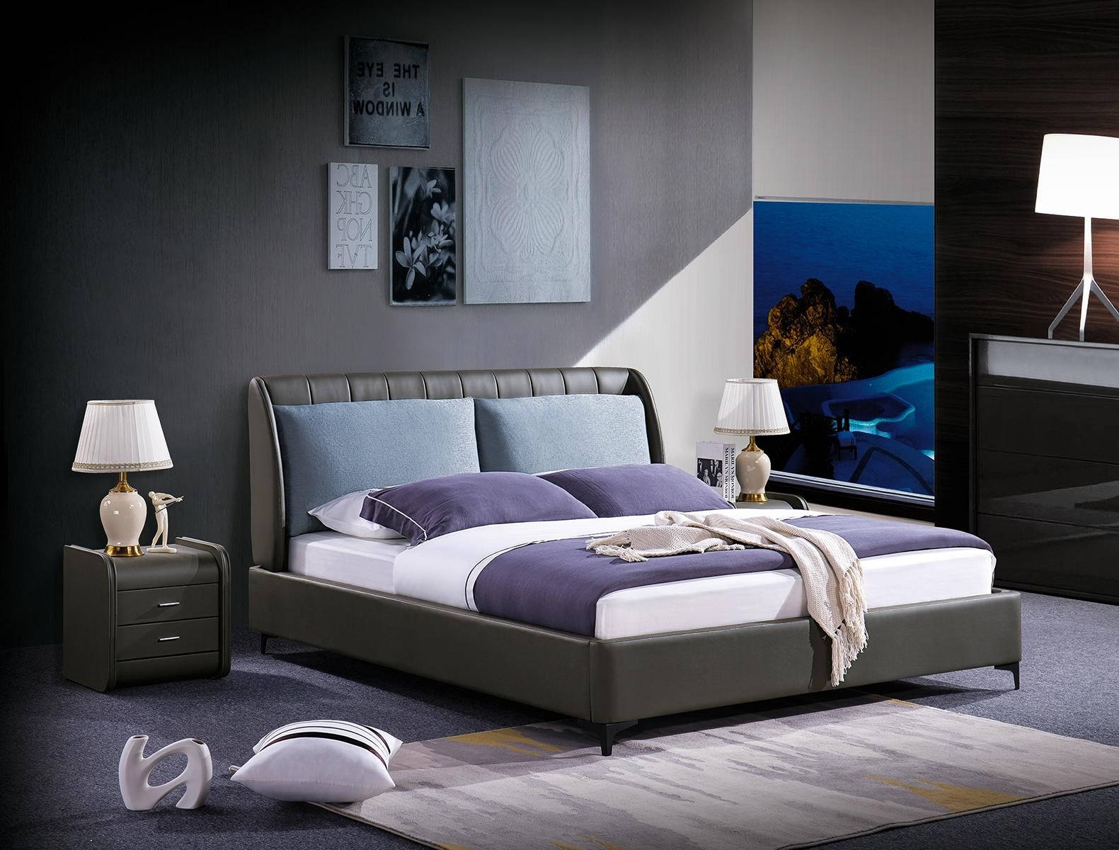 Luxus Schlafzimmer MÃ¶bel 3tlg. Komplett Set Bett 2x Nachttische Modernes Design.