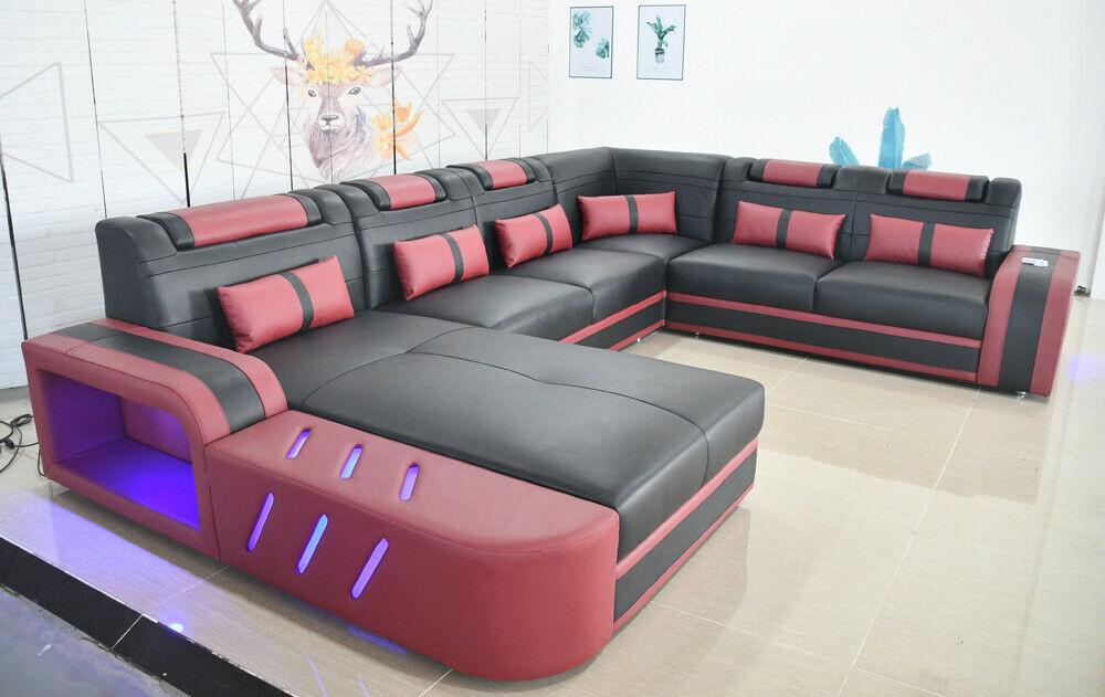 Leder Ecksofa U-fÃ¶rmiges Sofa Modernes Sofa Weiches Ecksofa Wohnbereich Design