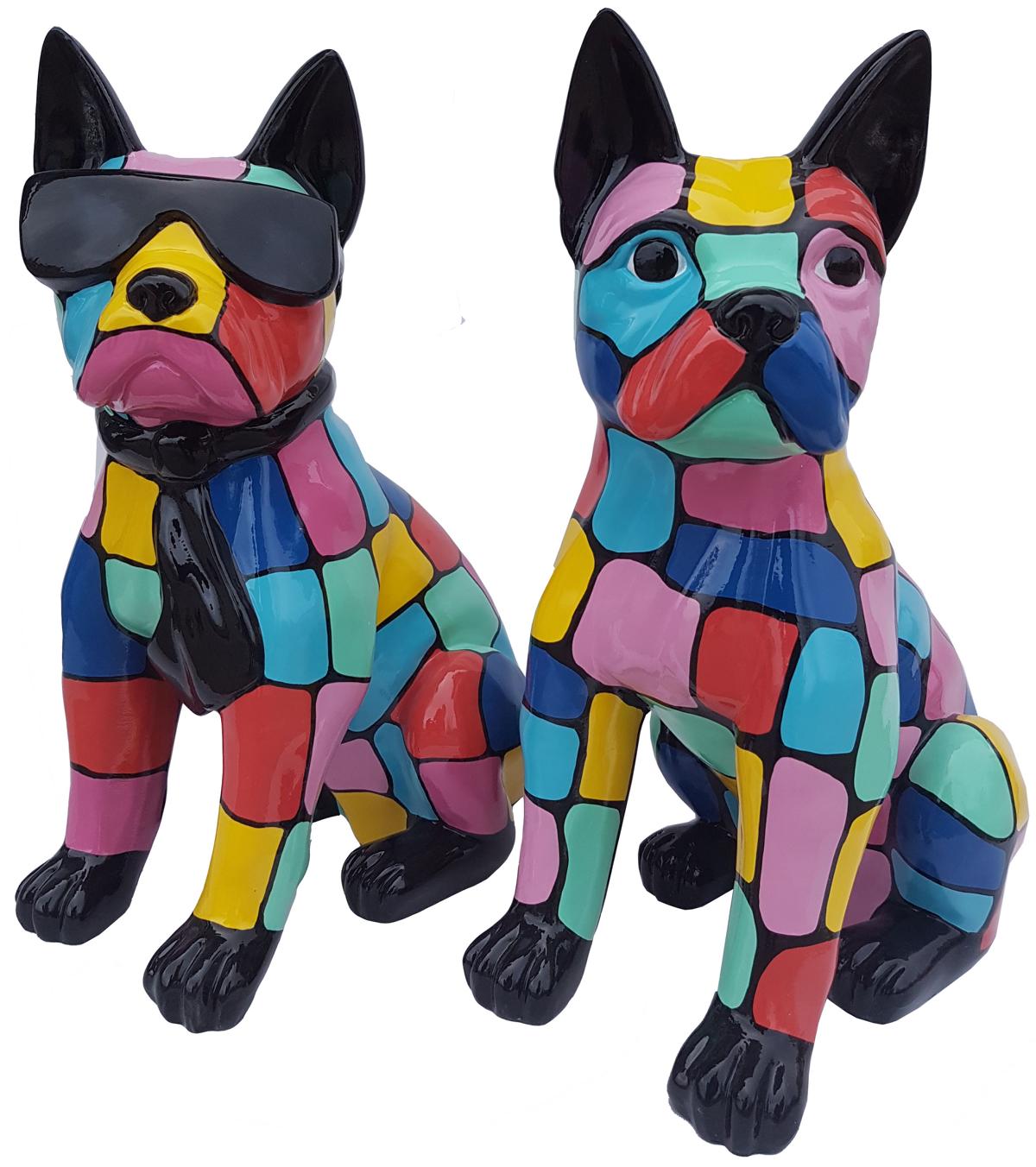 Design Figuren Skulpturen Moderne Bulldogge Skulptur Deko Garten Dekoration neu