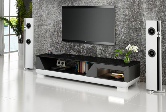 Sideboard Leder TV Schrank Lowboard HÃ¤ngeboard Fernsehtisch Leder 195cm Sofort