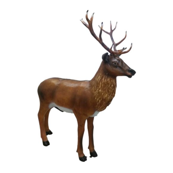 Hirsch LebensgroÃe Figur Dekoration Statuen Skulptur Garten Deko Figuren 180cm