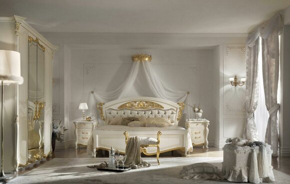 Schlafzimmer Bett Design Betten 4tlg. Set Klassische Italien MÃ¶bel Nachttisch