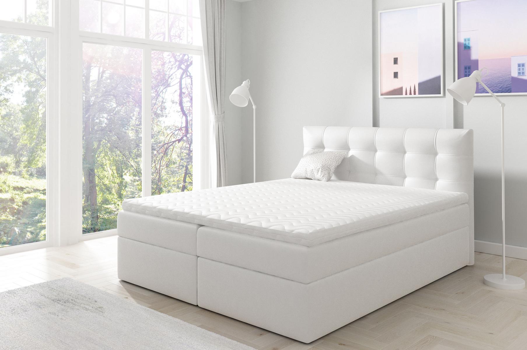 Bett mit Bettkasten Ehebett Boxspringbett Doppelbett Betten Polsterbett WeiÃ Neu