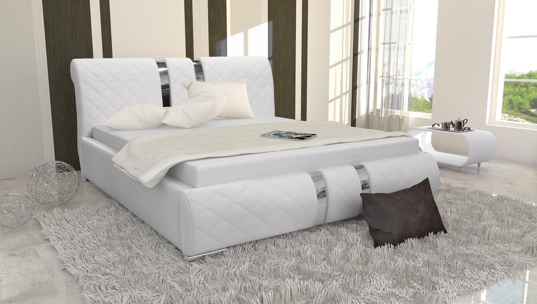Bettgestell mit Kasten Bett Bettrahmen WeiÃ Betten 180cm Doppelbett Ehebett Neu