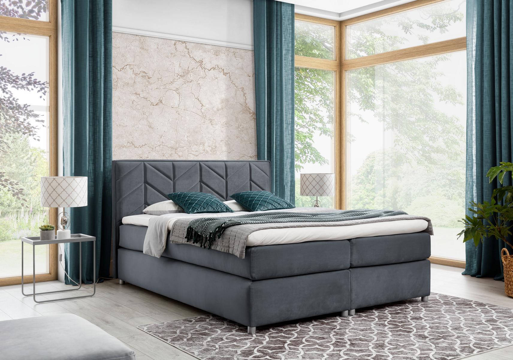 Bett Bettkasten Boxspringbett Design Schlafzimmer Polster Doppel Hotel Modern