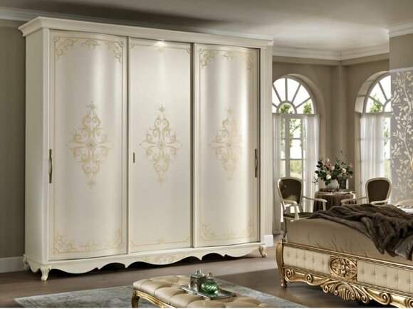 Kleiderschrank mit Spiegel Massivholz SchlafzimmermÃ¶bel Design SchrÃ¤nke Italien