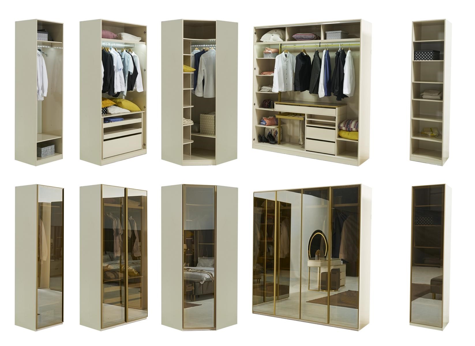 Begehbarer Kleiderschrank MÃ¶bel Glasschrank getÃ¶nte Fronten Schrank Eckschrank