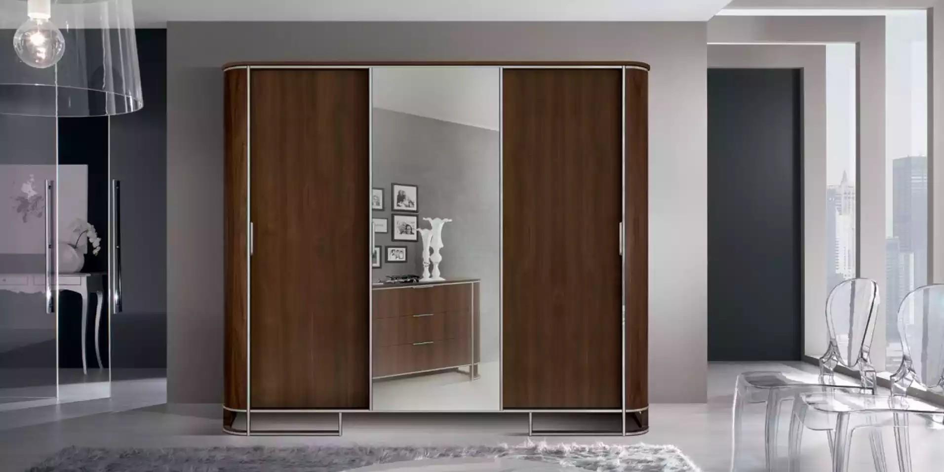 Kleiderschrank Schrank Luxus Holz Design MÃ¶bel Schlafzimmer Braun Neu