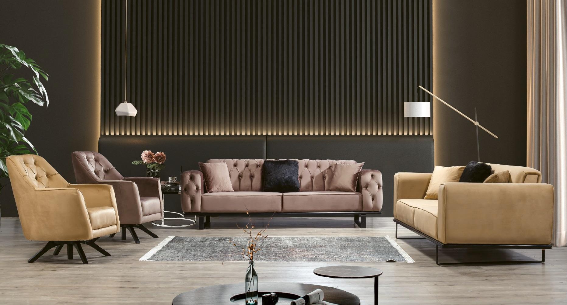 Sofagarnitur Couch Set Chesterfield 3+3+1+1 Sitz Sofa Polster MÃ¶bel Garnitur