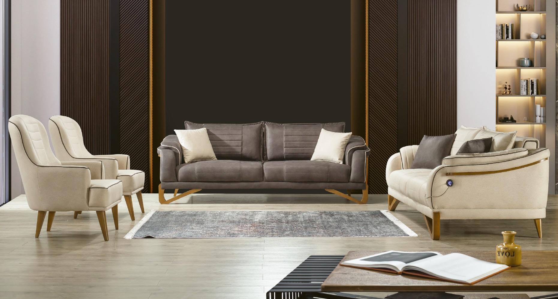 Sofagarnitur Couch Set 3+3+1+1 Sitz Polster Garnitur MÃ¶bel Sitzpolster 4tlg