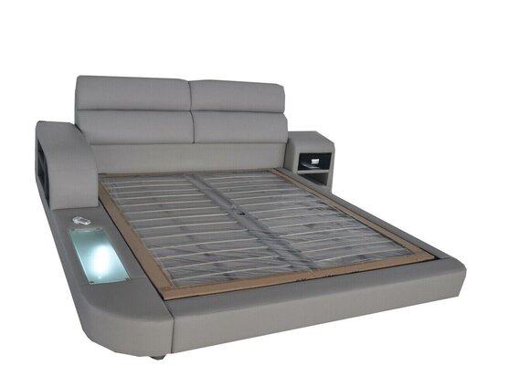Luxus Leder Polster Betten mit USB Doppel Modernes 140/160/180/200 Bett LB8805