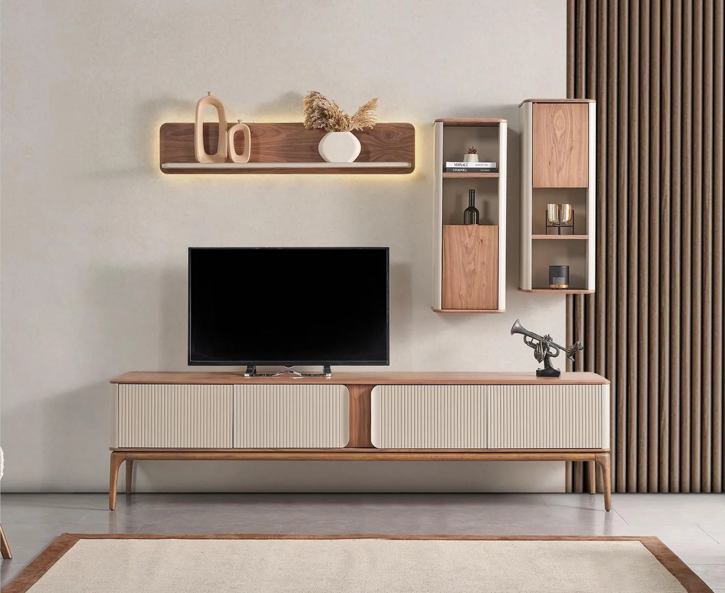 TV-MÃ¶bel & SchrankwÃ¤nde Wohnwand rtv Lowboard Schrank WohnwÃ¤nde Beige Sofort