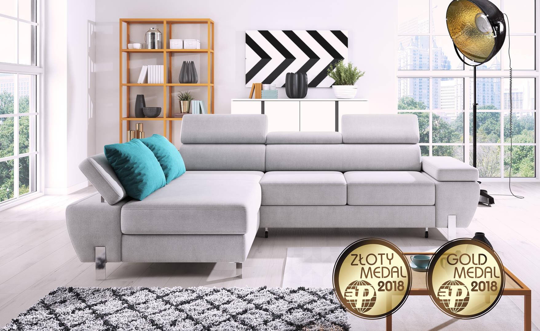 Schlafsofa Design Ecksofa L-form Bettfunktion Couch Textil Sofas Stoff Schlaf