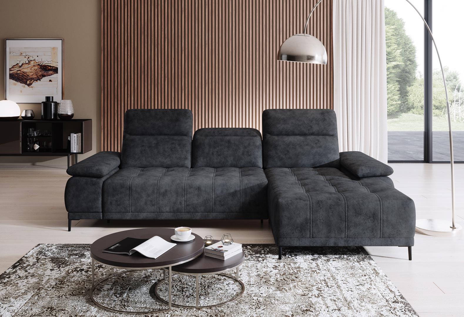 Ecksofa Sofa Multifunktion Design Sofa Stoff Textil L-Form Couch Wohnlandschaft