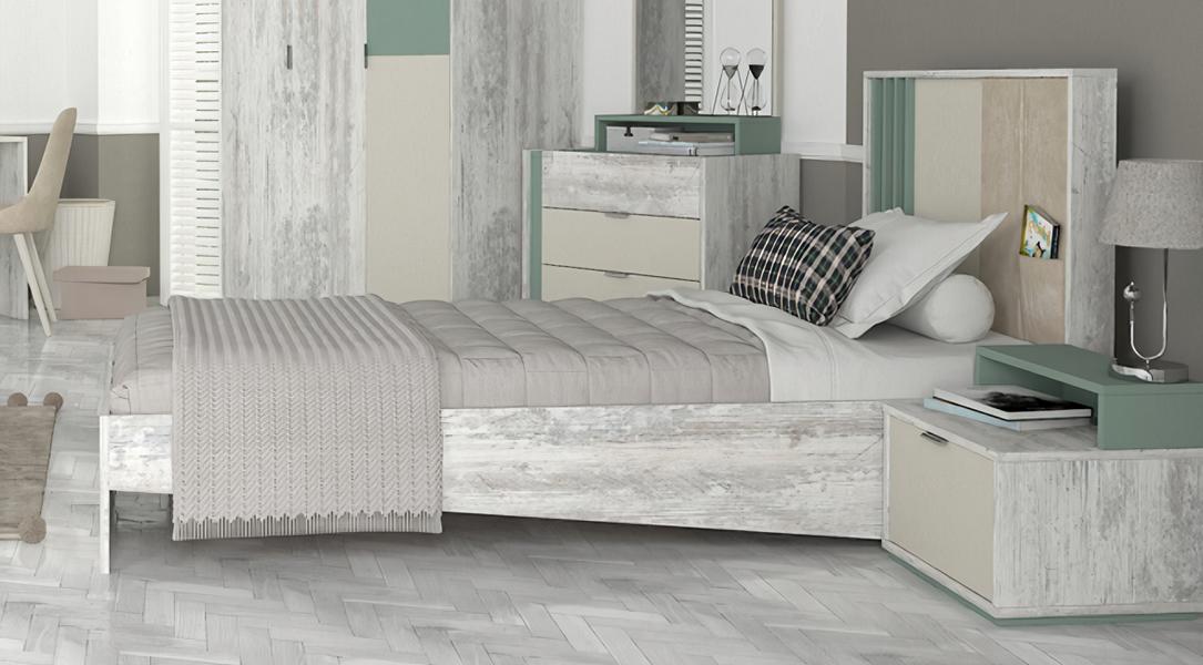 Jugendzimmer 2tlg Set Bett Nachttisch MÃ¶bel KindermÃ¶bel Stil Kinderzimmer