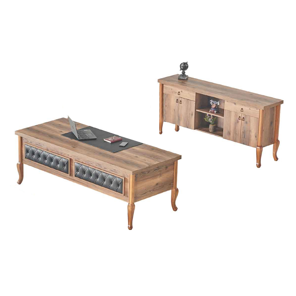 BÃ¼roeinrichtung Schreibtisch Sideboard BÃ¼rotisch Braun Klassisch Stauraum