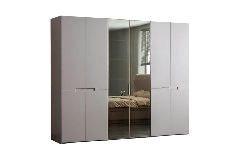 Grau Taupe Kleiderschrank Moderner Schlafzimmer Schrank MÃ¶bel 6 tÃ¼rig