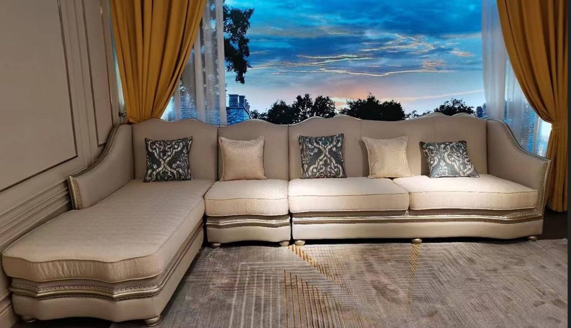 Wohnzimmer Textil L-Form Luxus Sofas Sofas Ecke Ecksofa PolstermÃ¶bel Sofort