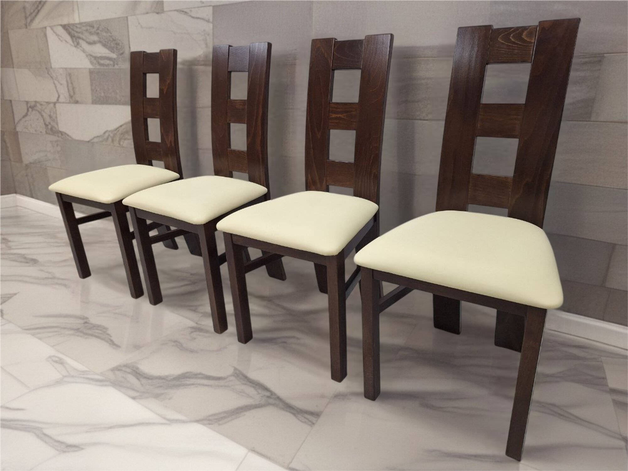 Modern Essgarnitur 4x Stuhl Braun Set Garnitur Esszimmerstuhle 4tlg. Sofort