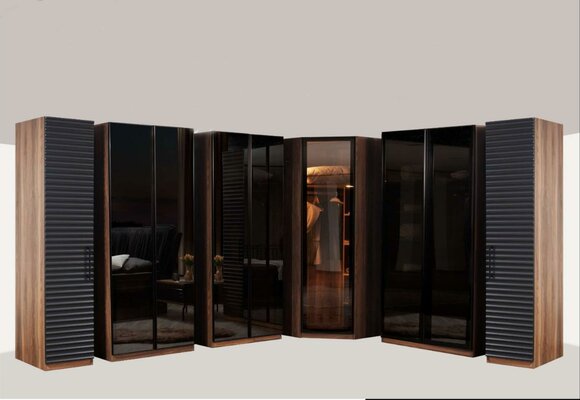 Schlafzimmer Moderner Eckschrank LuxuriÃ¶ser Holz Kleiderschrank Sofort